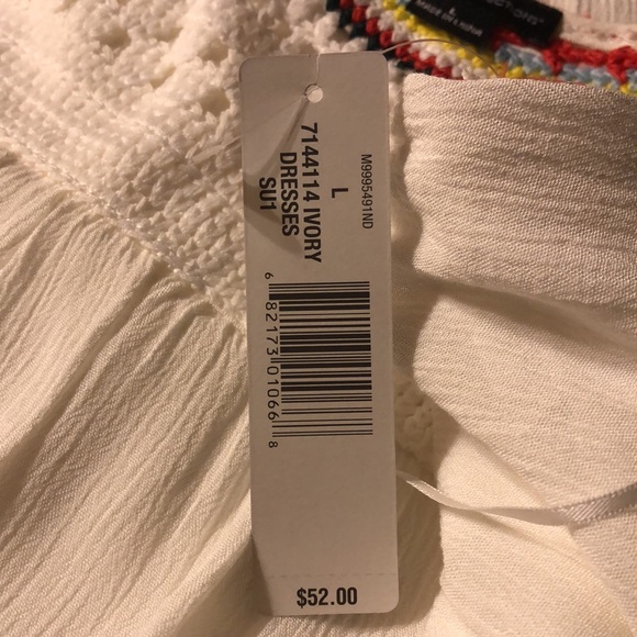 New Directions sleeveless dress with crocheted bodice; free flowing lightweight - Picture 6 of 7